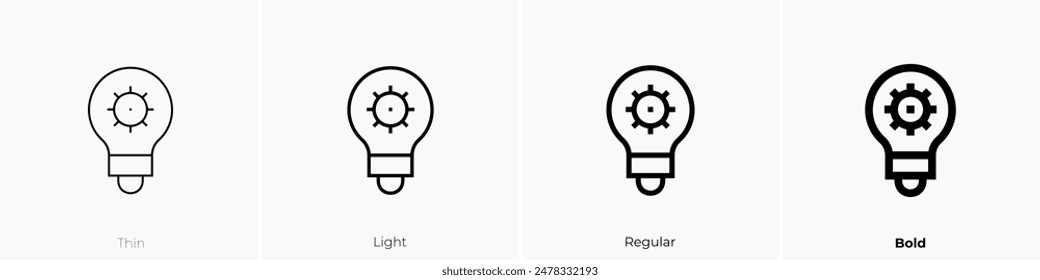 idea icon. Thin, Light Regular And Bold style design isolated on white background