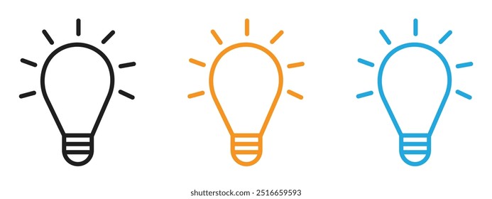 Icono de la idea Conjunto de ilustración de línea fina