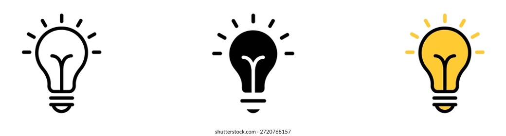 Ideensymbol, Vektor. brillante Ideen, Innovation und Inspiration Symbol. Vektorgrafik.
