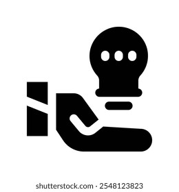 ícone de ideia. ícone de glifos vetoriais para o design de seu site, celular, apresentação e logotipo.
