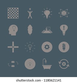 idea icon. idea vector icons set happy man bulb, phone technology, recycle gear and present new idea