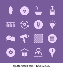 idea icon. idea vector icons set gear, location, school and chess board