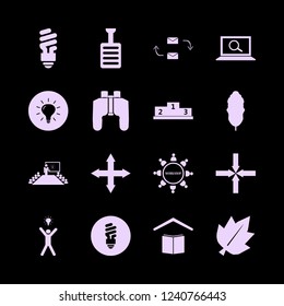 idea icon. idea vector icons set binoculars, leaf, present new idea and find concept