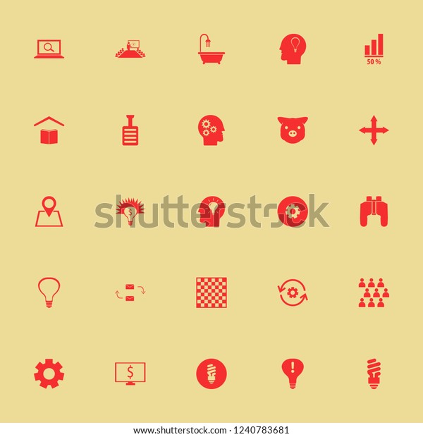 idea icon. idea vector icons set piggy face,\
chess board, find concept and\
location