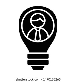 Idea Icon, Vector Illustration, Business Glyph