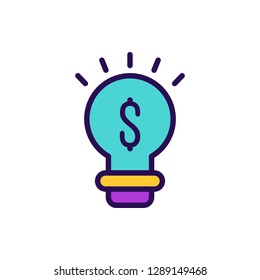 Idea Icon Vector Illustration in Filled Style for Any Purpose