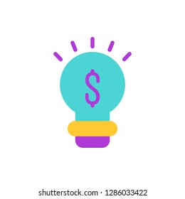 Idea Icon Vector Illustration in Flat Style for Any Purpose