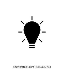 Idea Icon Vector Illustration in Glyph Style for Any Purpose