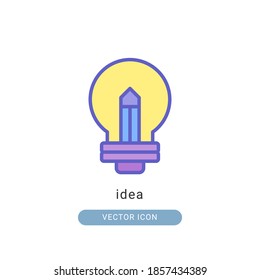 idea icon vector illustration. idea icon lineal color design.