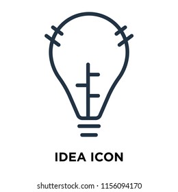 Idea icon vector isolated on white background, Idea transparent sign , thin symbols or lined elements in outline style