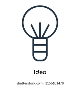 Idea icon vector isolated on white background, Idea transparent sign , thin symbols or lined elements in outline style