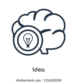 Idea icon vector isolated on white background, Idea transparent sign , thin symbols or lined elements in outline style