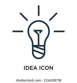 Idea icon vector isolated on white background, Idea transparent sign , linear pictogram or outline logo design in lined style
