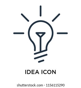 Idea icon vector isolated on white background, Idea transparent sign , thin pictogram or outline symbol design in linear style