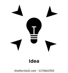 Idea icon vector isolated on white background, logo concept of Idea sign on transparent background, filled black symbol