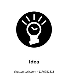 Idea icon vector isolated on white background, logo concept of Idea sign on transparent background, filled black symbol