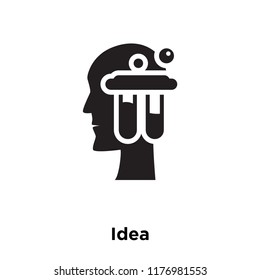 Idea icon vector isolated on white background, logo concept of Idea sign on transparent background, filled black symbol