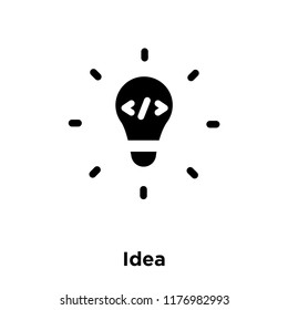 Idea icon vector isolated on white background, logo concept of Idea sign on transparent background, filled black symbol