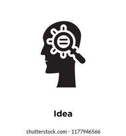 Idea icon vector isolated on white background, logo concept of Idea sign on transparent background, filled black symbol