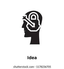Idea icon vector isolated on white background, logo concept of Idea sign on transparent background, filled black symbol