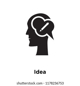 Idea icon vector isolated on white background, logo concept of Idea sign on transparent background, filled black symbol