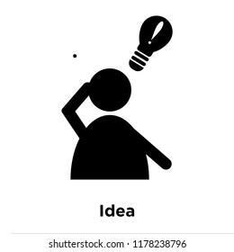 Idea icon vector isolated on white background, logo concept of Idea sign on transparent background, filled black symbol
