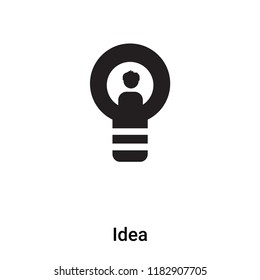 Idea icon vector isolated on white background, logo concept of Idea sign on transparent background, filled black symbol