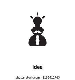 Idea icon vector isolated on white background, logo concept of Idea sign on transparent background, filled black symbol