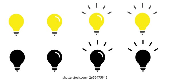 Idea icon vector. Light bulb sign. Idea vector set.