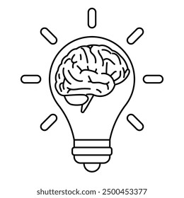 Icono de la idea. Vector de la bombilla. innovación. idea de pensamiento