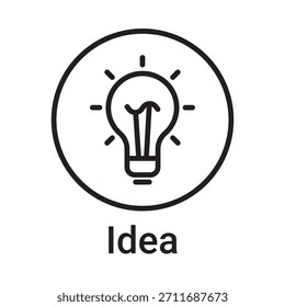 Icono de la idea. Símbolo de línea de Vector para un Sitio web, tarjeta de producto, presentación y App móvil, embalaje o instrucción. Signo de esquema editable