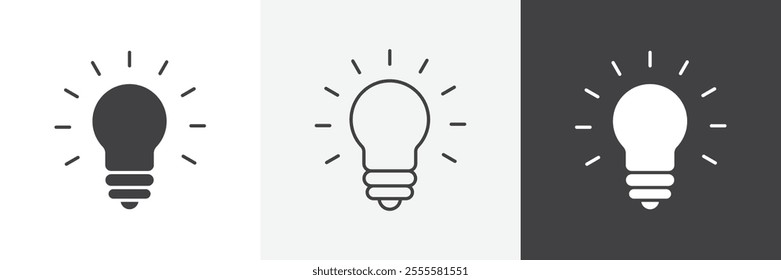 Idea icon vector set for ui designs