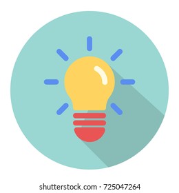 idea icon vector with shadow. Brainstorming long shadow style design