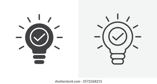 Idea icons. flat and line style set