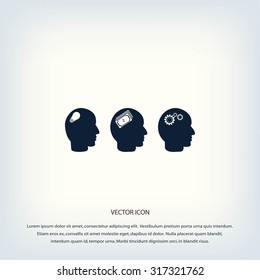 idea icons, mono vector