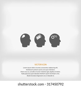 idea icons, mono vector