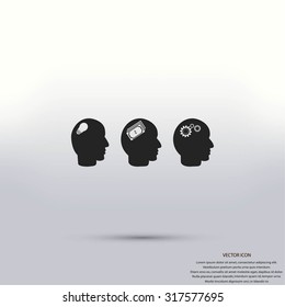 idea icons, mono vector