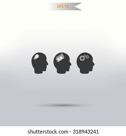 idea icons, mono vector
