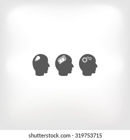 idea icons, mono vector