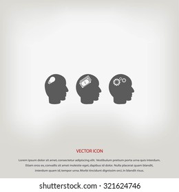 idea icons, mono vector