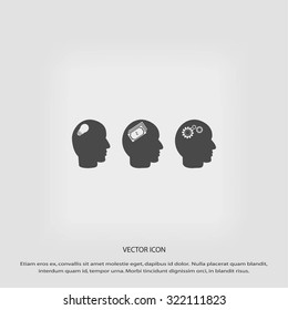 idea icons, mono vector