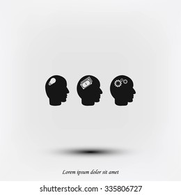 idea icons, mono vector