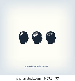 idea icons, mono vector