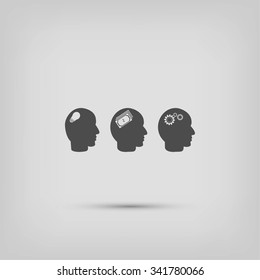 idea icons, mono vector