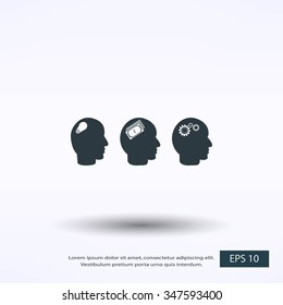 idea icons, mono vector