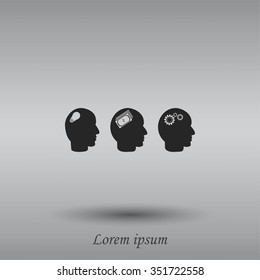 idea icons, mono vector