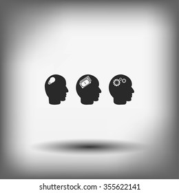 idea icons, mono vector