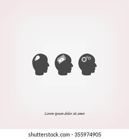 idea icons, mono vector