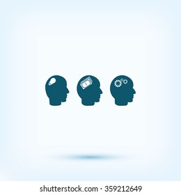 idea icons, mono vector