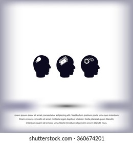 idea icons, mono vector